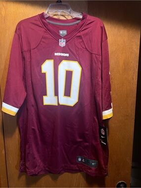 Nike Burgundy Washington Football Jersey #10 with White & Gold Accents RG3